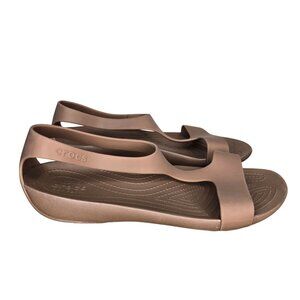 Crocs Serena T-Strap Brown Sandals Women's 10